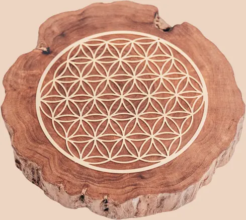 Holzscheibe mit Muster